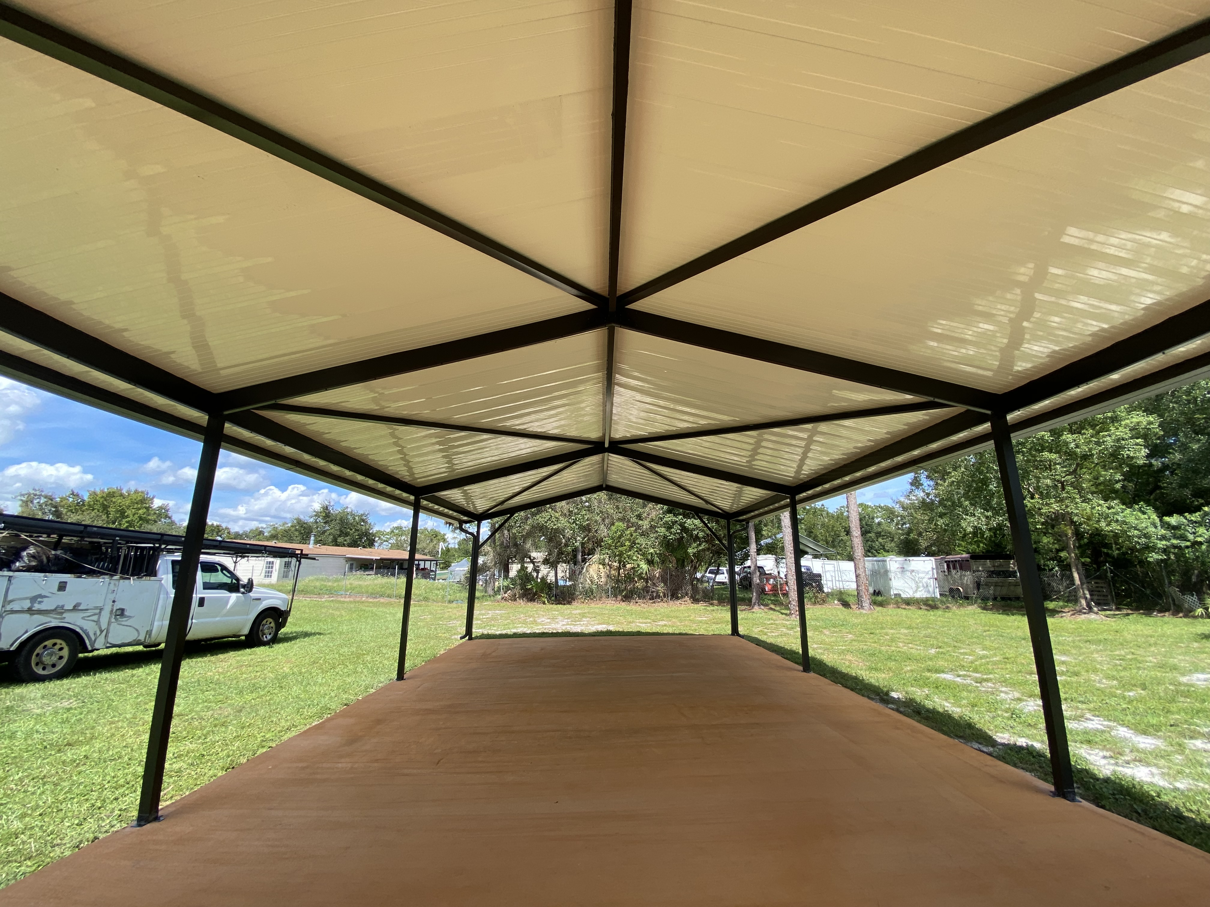 Patio roof interior view